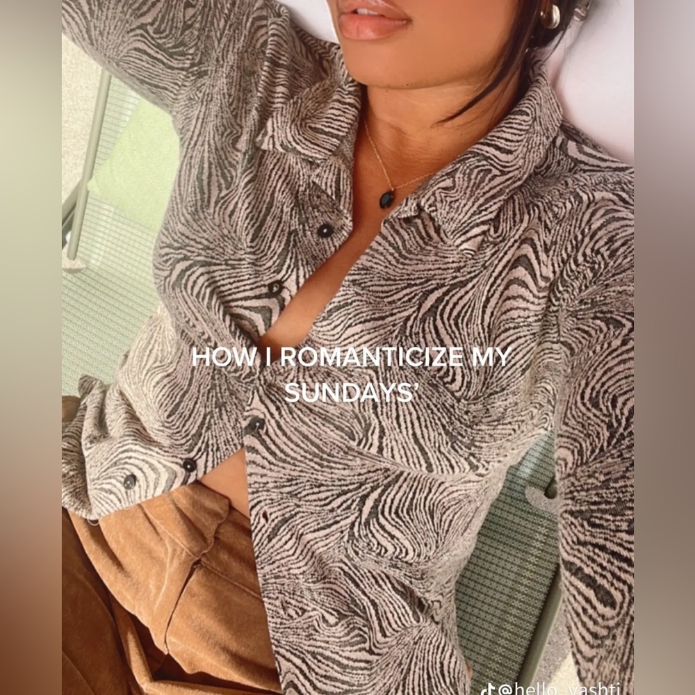 Zara Zebra-Print Button Shirt